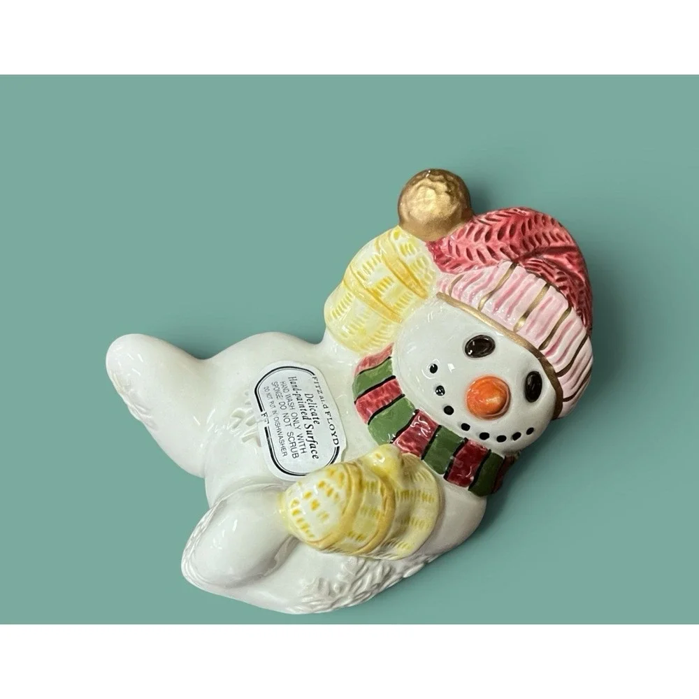 Fitz & Floyd Frosty Folks Snowman Salt Shaker Winter Holiday Christmas Decor